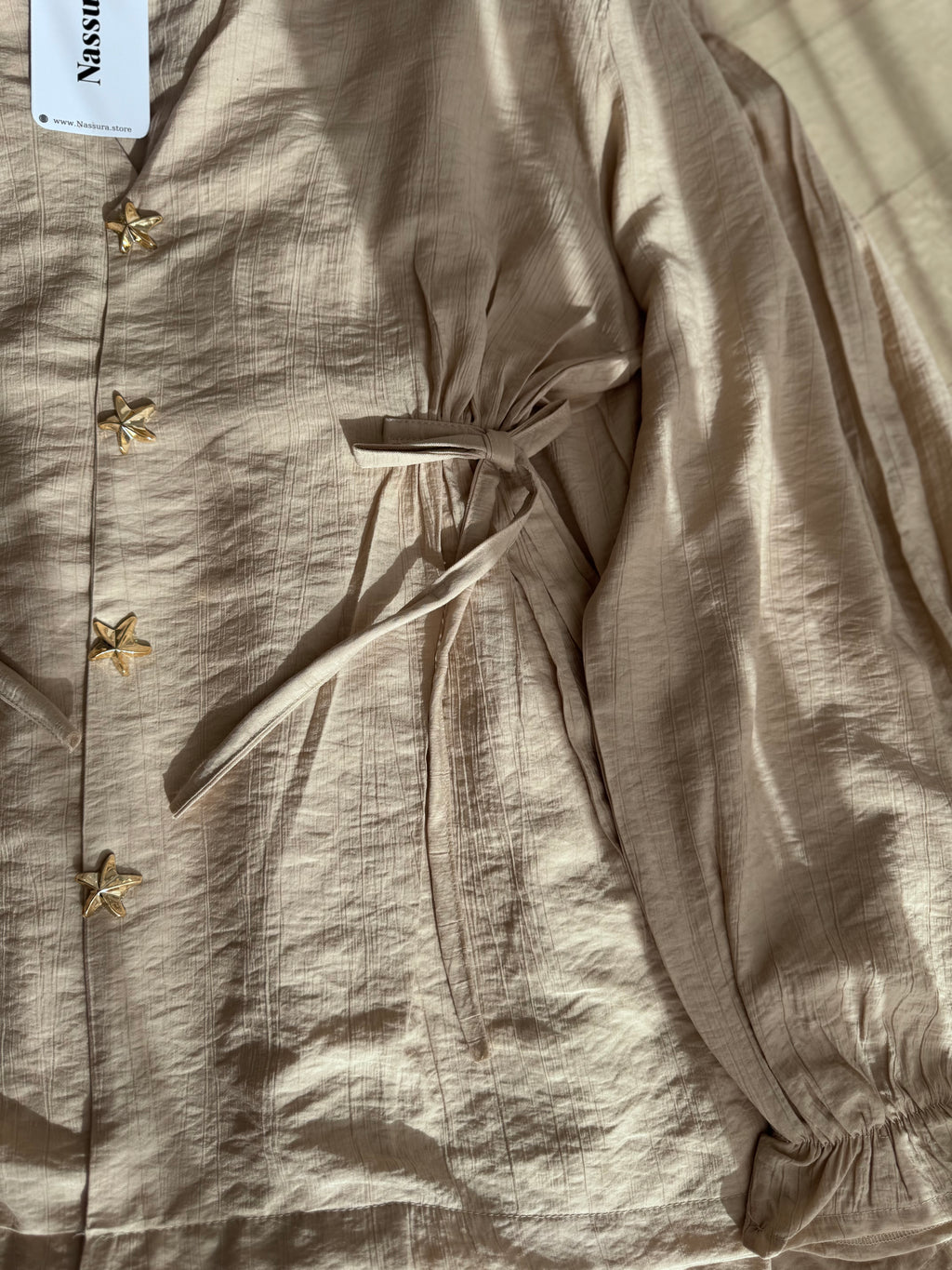 Ensemble étoile en lin froissé