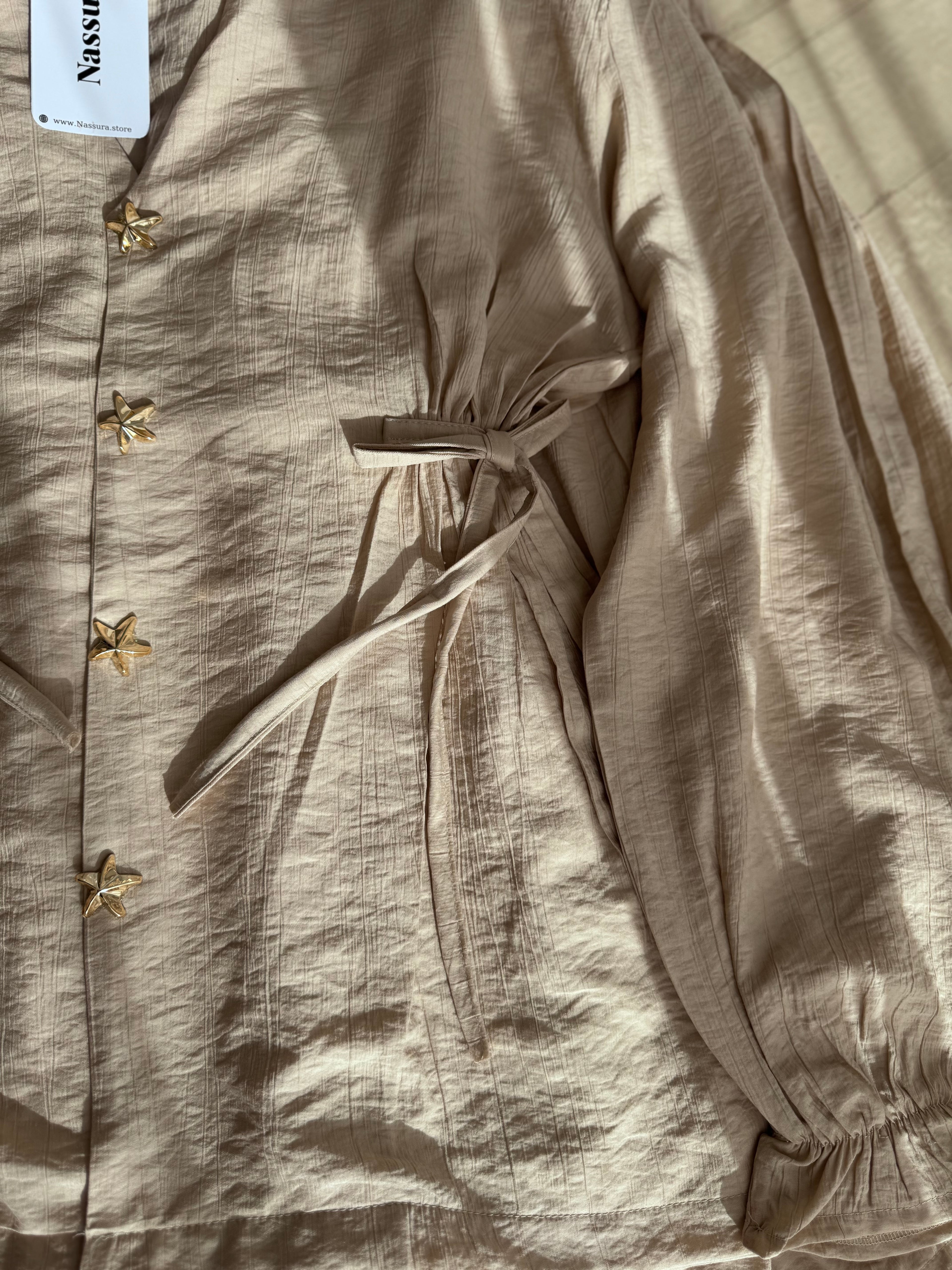 Ensemble étoile en lin froissé