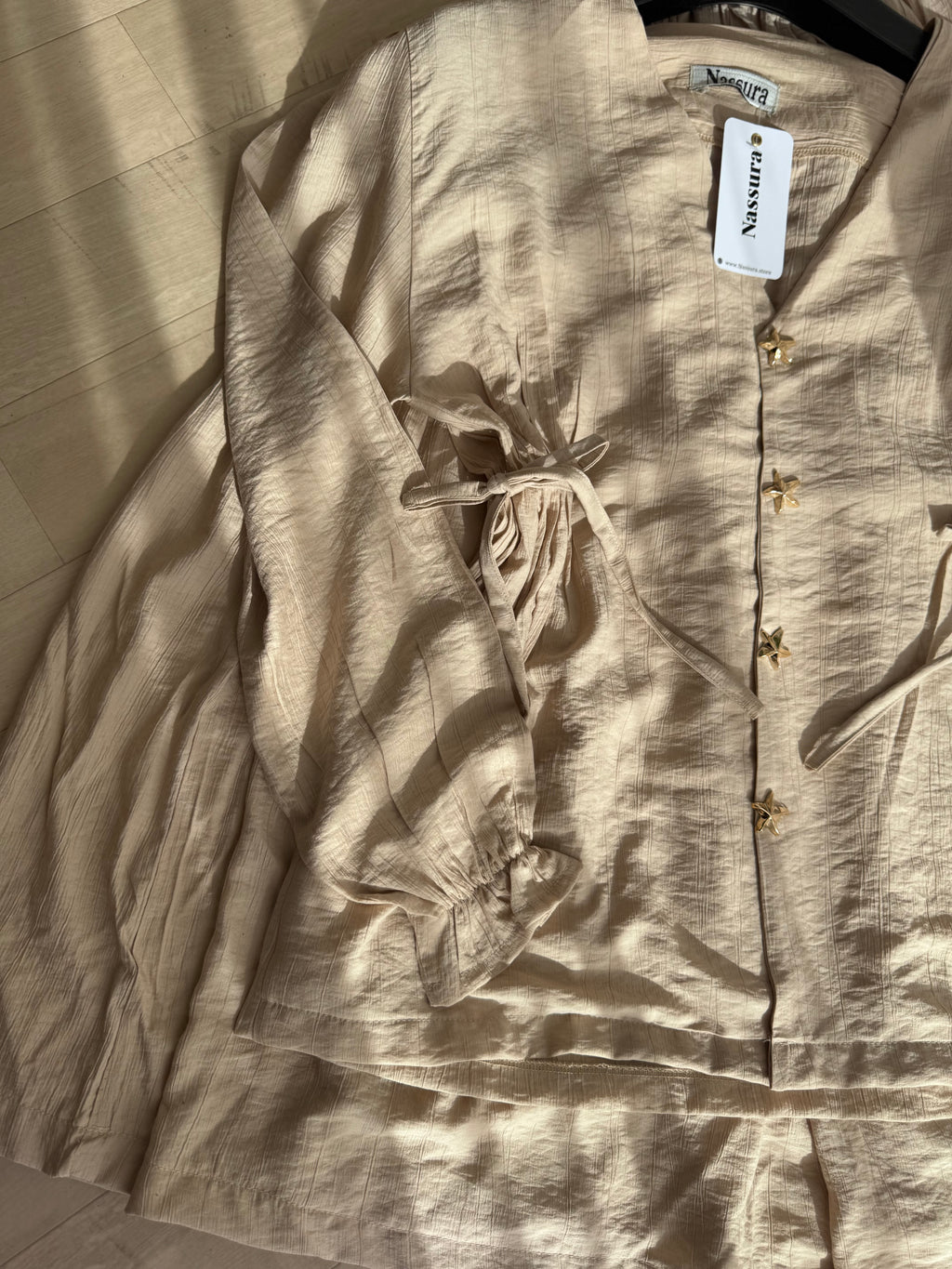 Ensemble étoile en lin froissé