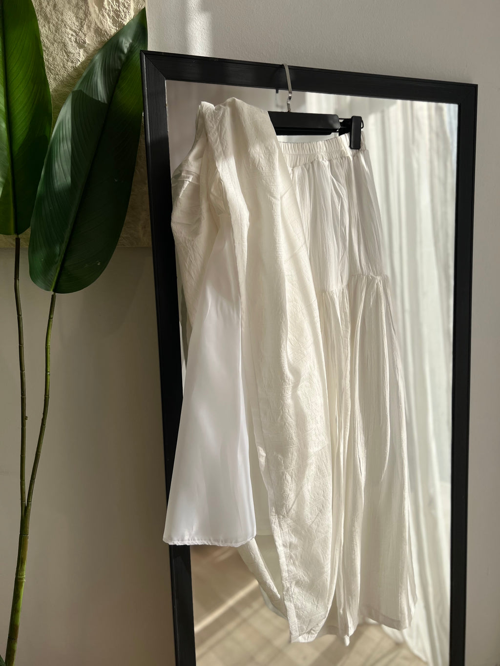 Ensemble étoile en lin froissé