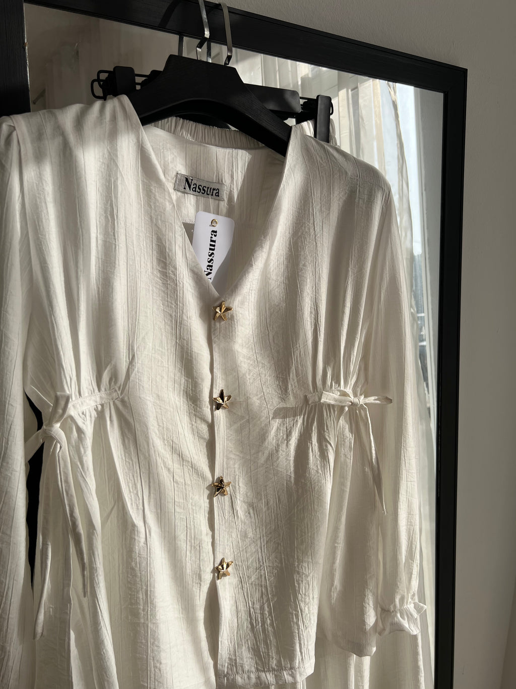 Ensemble étoile en lin froissé