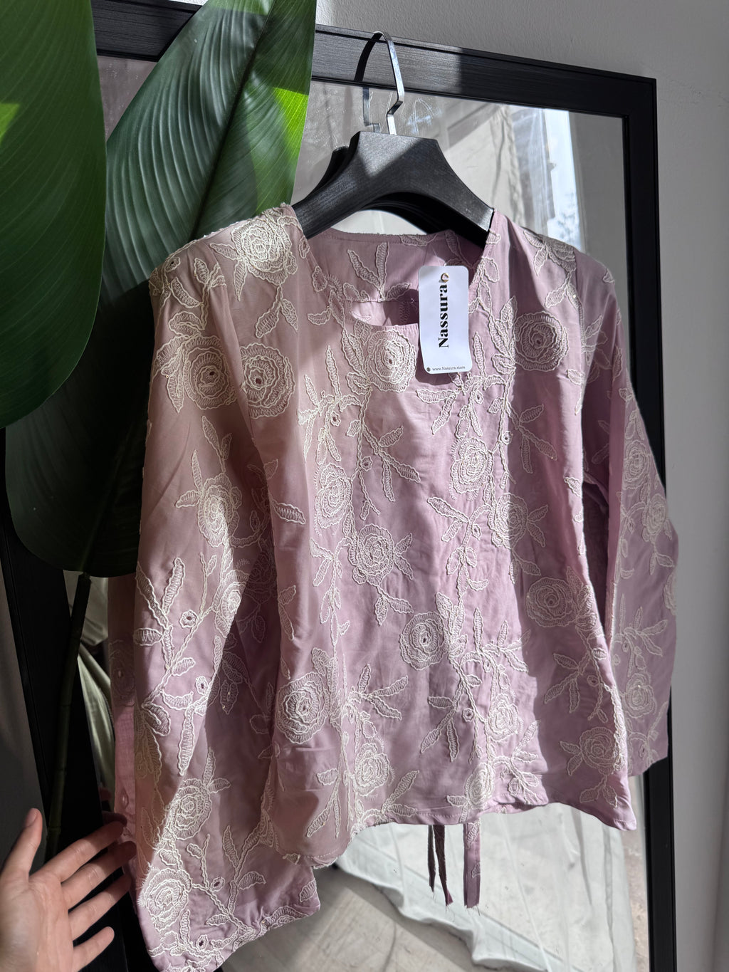 haut en popeline  broderie 3D