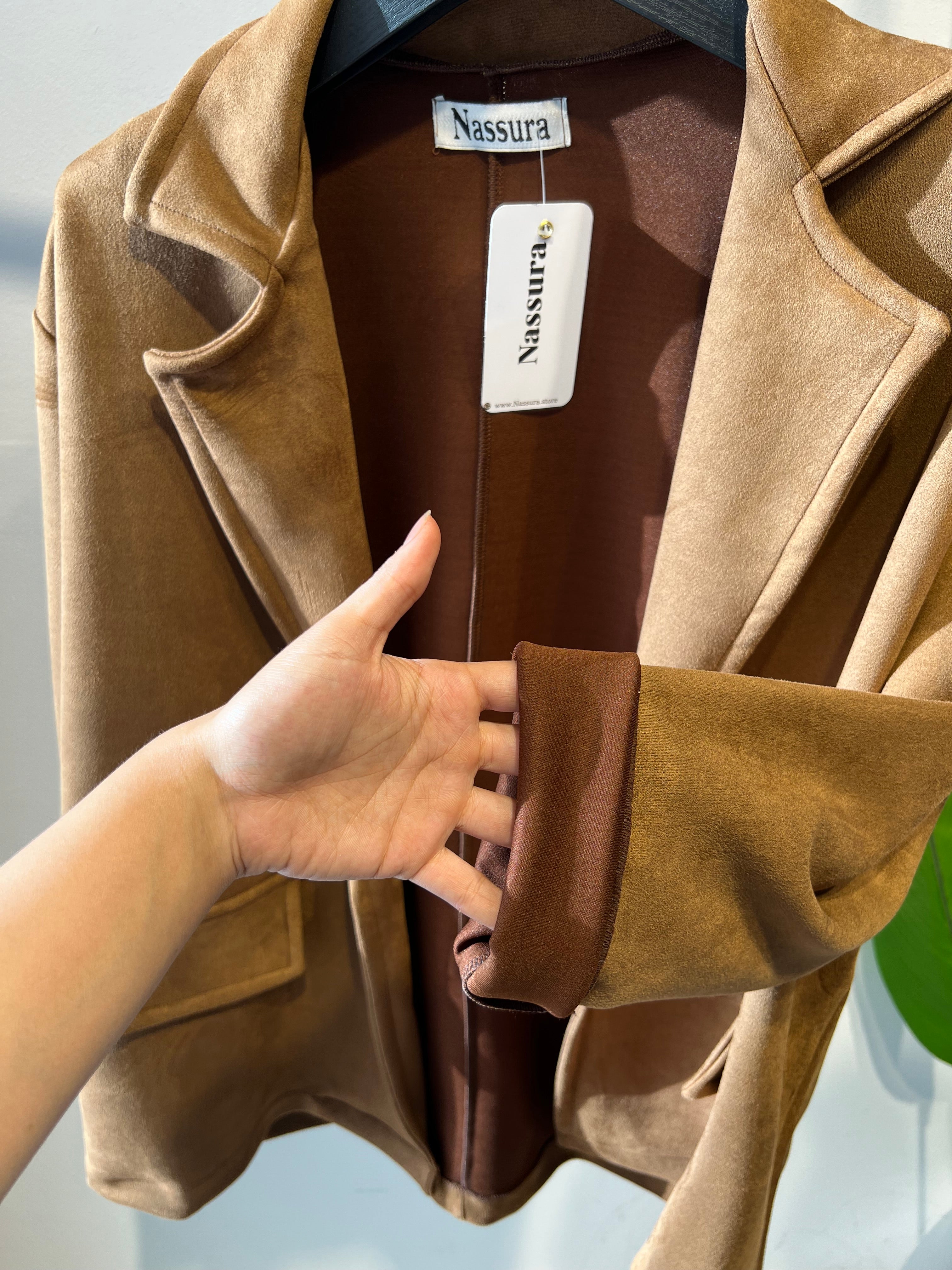 BLAZER EN PEAU DE CHAMEAU