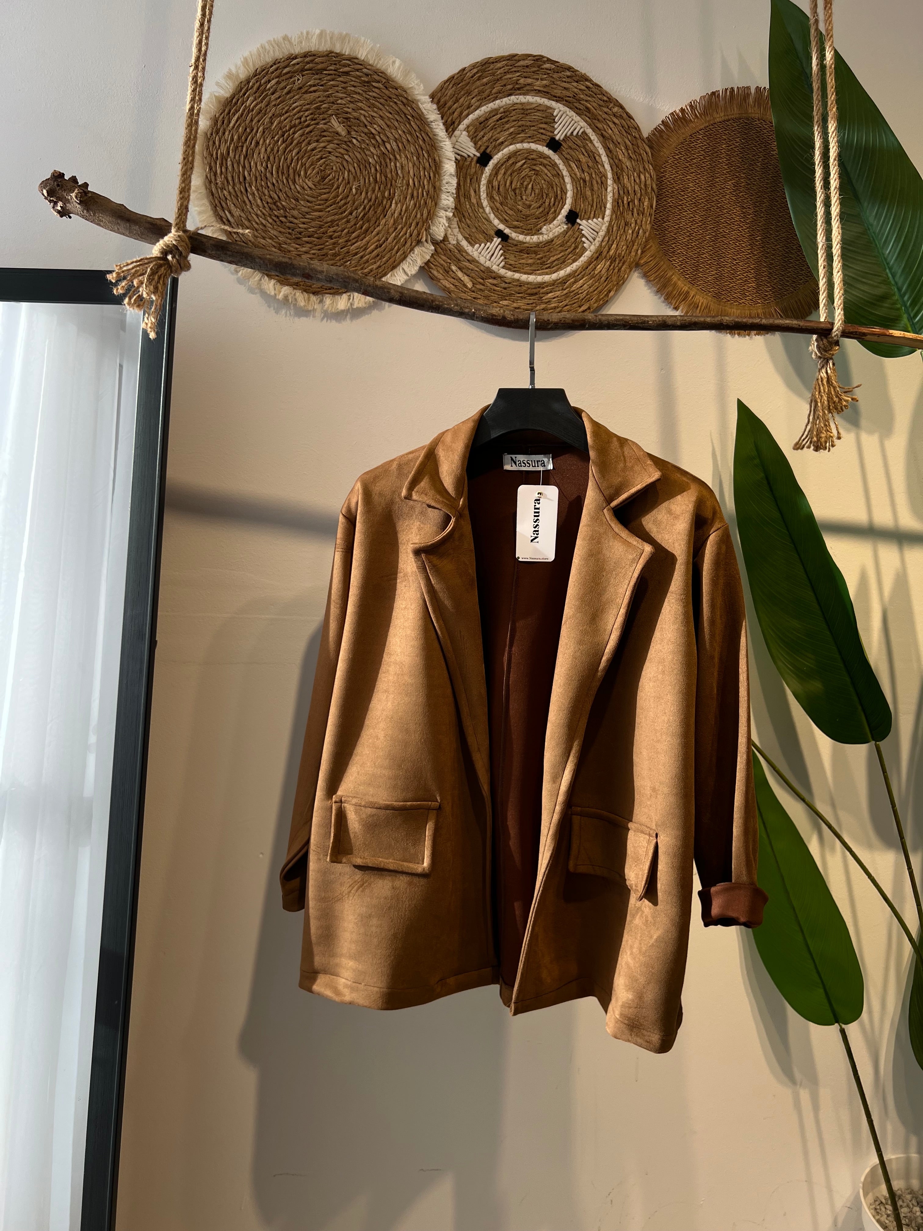 BLAZER EN PEAU DE CHAMEAU
